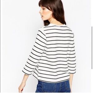 Classic Striped White and Black Women's Top